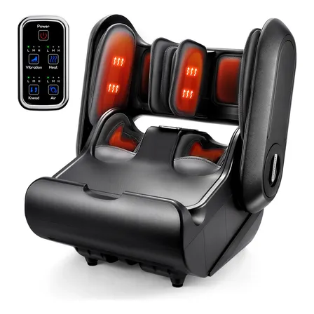 Massageador Pes Pernas Shiatsu Aquece Compressão Foot Bivolt Bivolt Preto
