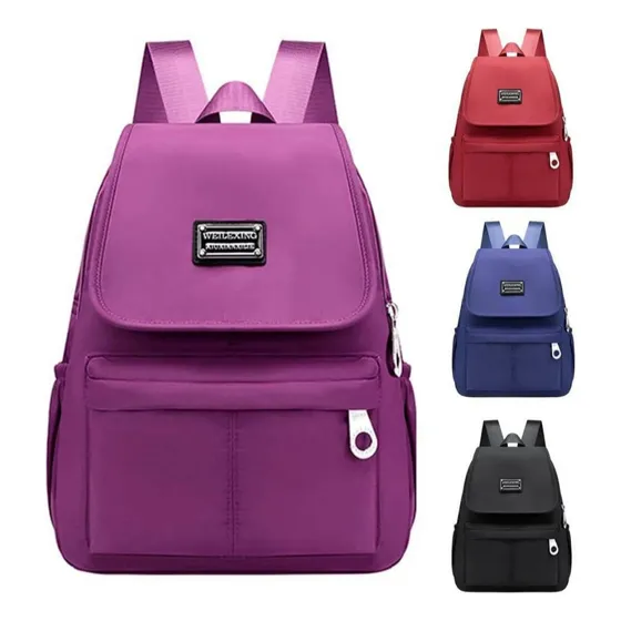 Morral Bolso Dama Moda Mujer Colores Osxford Negro Morado