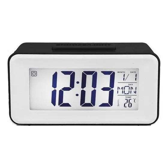 Relógio Despertador Digital Alto De Mesa Calendário Chronos
