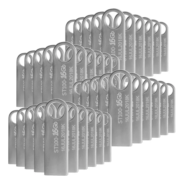 Kit 40 Memoria Usb 16gb Stylos Tech Stmusb2b St100 2.0 Plata