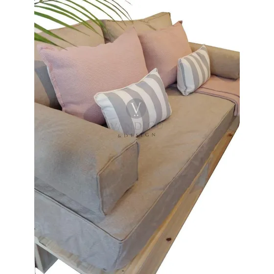 Funda Ajustable Colchón Con Vivo Marshall Divan Cama Sillon Estaño 1 1/2 Plaza