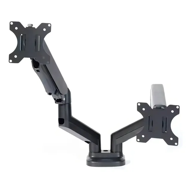 Soporte Naku Ss-c024d Doble Brazo Hidráulico de Mesa Para Tv Monitor 13 A 32 Color Negro