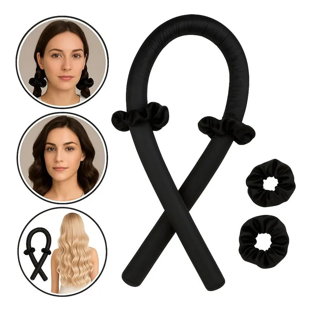 Modelador De Cachos Em Cetim Preto Curling Rod