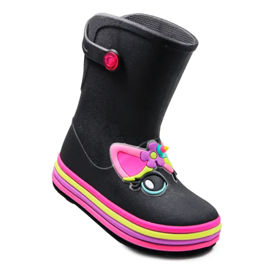 Galocha Bota Infantil De Chuva Menina Plugt Unicórnio 3d