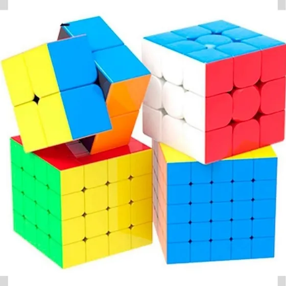 Moyu kit Box Cubo magico 2x2 + 3x3 + 4x4 + 5x5 Colorido Colorido