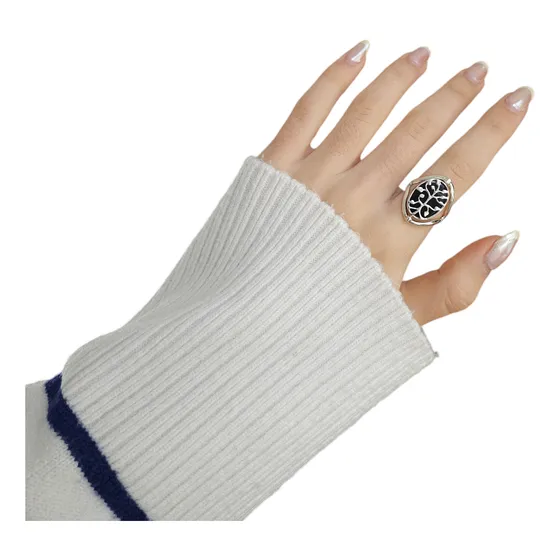 Anillo Árbol De La Vida Giratorio. Ónix. Plata 925