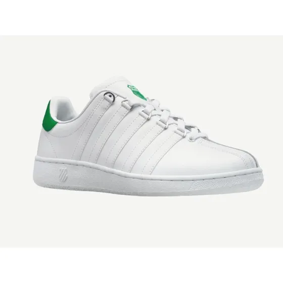 K-swiss Clásico Blanco Con Escudo Y Talón Verde 07321-168