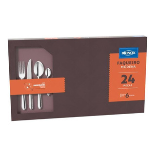 Faqueiro Brinox Módena 24 Peças Aço Inoxidável 5119/102 Faqueiro Brinox Módena 24 Peças Aço Inoxidável 5119/102
