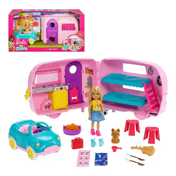 Playset Barbie Chelsea C/ Auto + Camper Caravana Fxg90