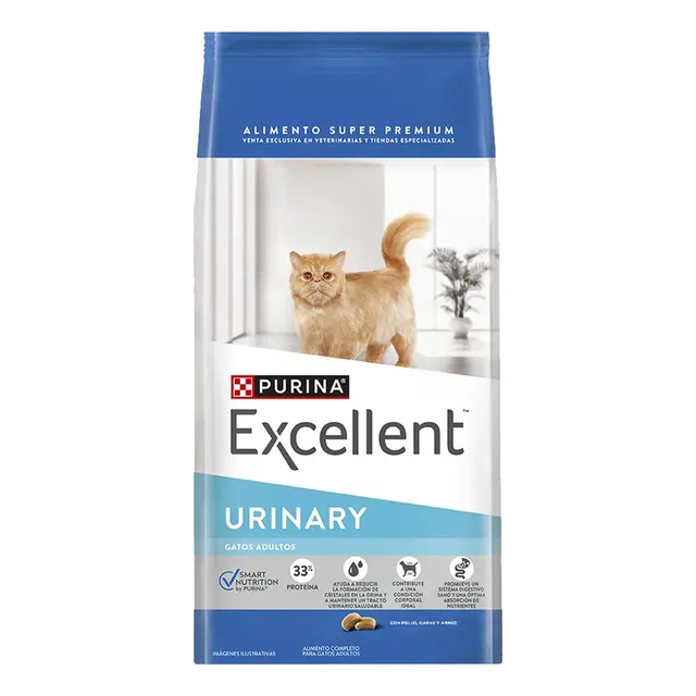 Alimento Excellent Urinary para gatos para gato adulto todos los tamaños sabor pollo y arroz de 1 kg