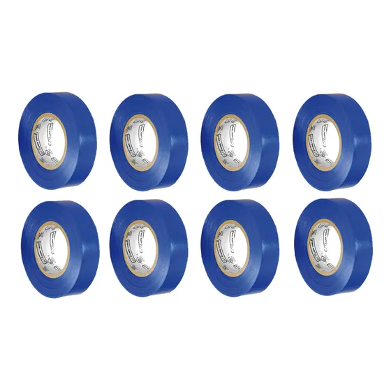 Cinta Aislar Color Azul 9m X 19 Mm 8 Pzas 