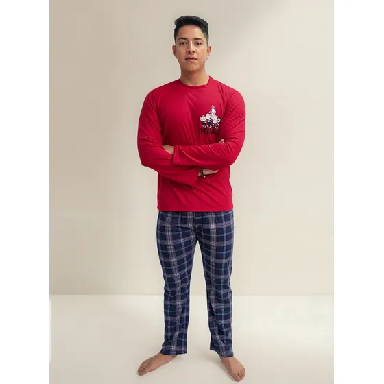 Pijamas Para Hombre Manga Larga Y Pantalón Largo