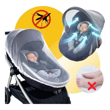 Mosquiteiro Para Carrinho Bebê Conforto Portátil Universal Branco