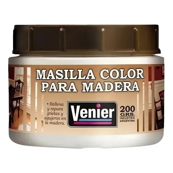 Masilla Color Para Madera Venier X 200gr Mapache Color Roble Oscuro | Cuotas sin interés