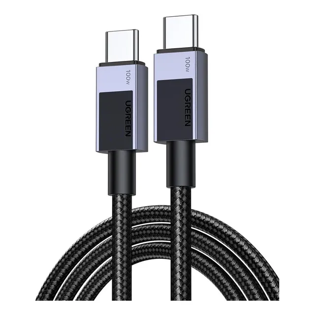 Cable Ugreen Carga Rapida Entrada Usb Tipo C 100w 1 Metro Color Gris Oscuro