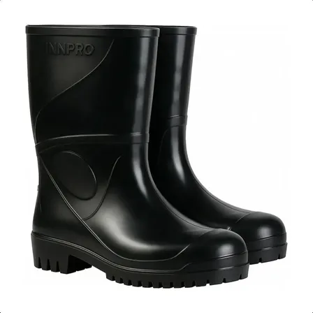 Bota Pvc Borracha Impermeável Faxina Cano Médio Ca36025 Leve Preto 41