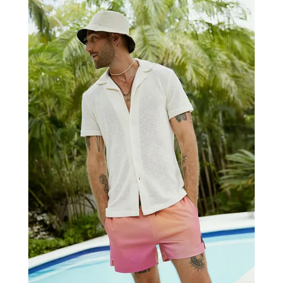 Pantaloneta De Hombre Marca Seven Naranja En Poliester #4528