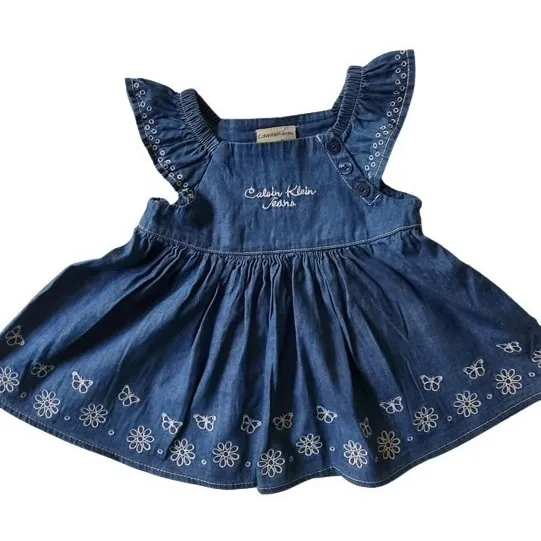 Conjunto Calvin Klein De 2 Pzas Vestido Y Leggins Para Bebé 