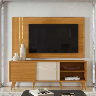 Bancada Rack Com Painel Cronos Para Sala De Tv Até 65 Bancada Rack Com Painel Cronos Para Sala De Tv Até 65