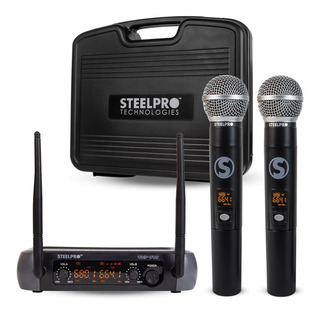 Micrófono Inalámbrico Profesional Kit Uhf-707 Steelpro Micrófono Inalámbrico Profesional Kit Uhf-707 Steelpro