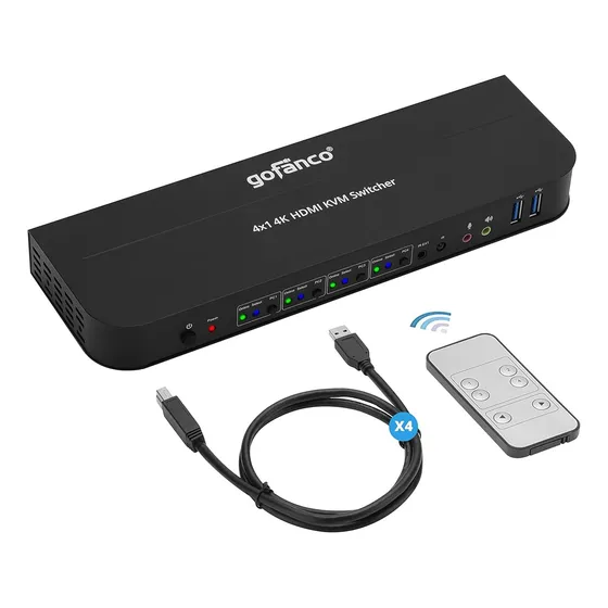 Gofanco Kvm 4pc/nvr 4puertos Hdmi 4k Usb 3.0 Calidad Bcv