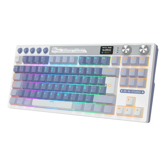 Teclado Wireless Royal Kludge M87 75% Rgb Blue Dial Display