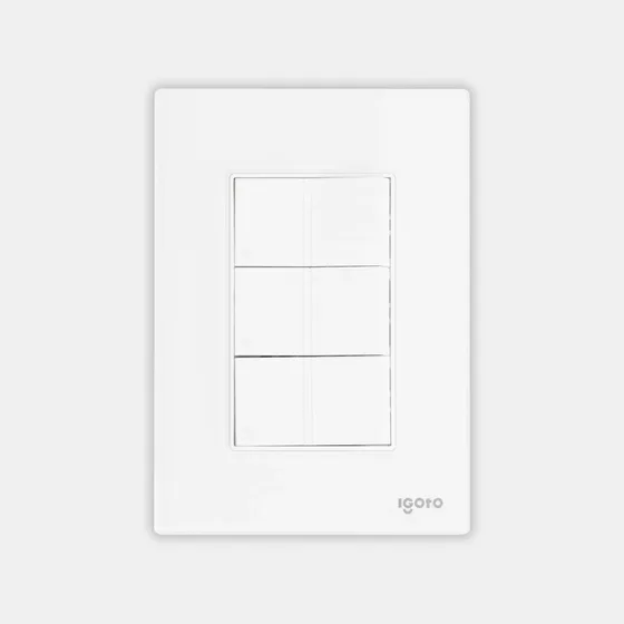 Placa Cristal 3 Apagadores Escalera Igoto Blanco 15 A 125v Blanco
