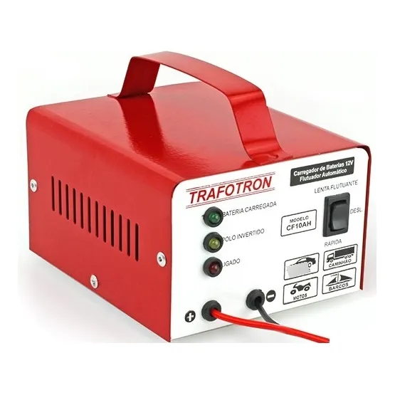 Carregador De Bateria 12v Até 300a Cf10ah Lenta E Rapida