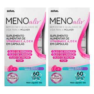 Zolve Labs Meno Aliv 2 Potes De Suplemento Com Fórmula Natural Para Mulheres 60 Cápsulas Softgel Cada Zolve Labs Meno Aliv 2 Potes De Suplemento Com Fórmula Natural Para Mulheres 60 Cápsulas Softgel Cada
