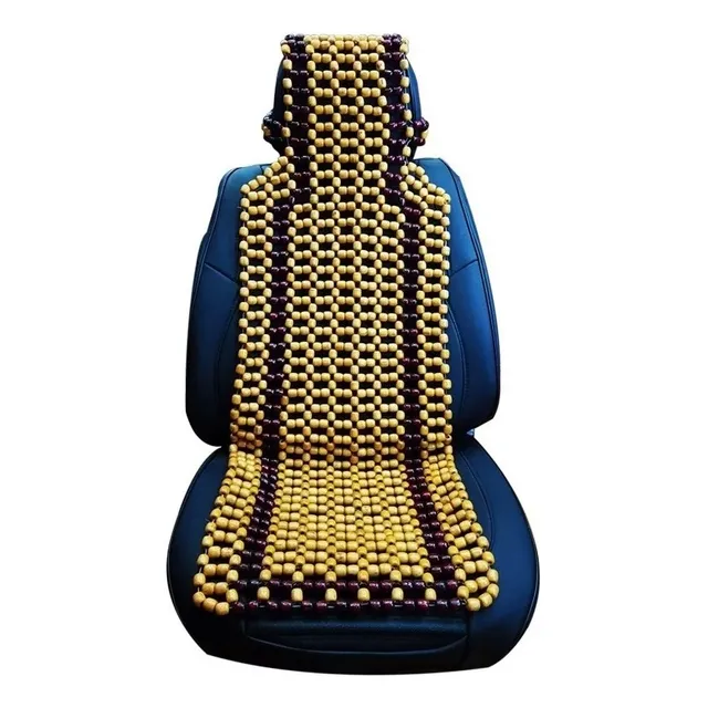 Cubre Asiento Respaldo Bolas Madera Bambu Esferas Verano