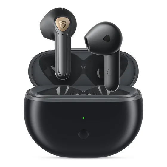 Audífonos Soundpeats Air3-deluxe Hs bluetooth color negro con luz negro
