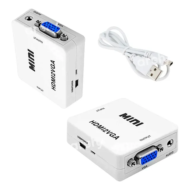 Convertidor Señal Hdmi A Vga 1280 X 720 Audio 3.5mm 