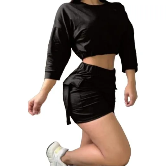 Conjunto Casual Para Dama, Short Y Blusa, Set De Dos Piezas