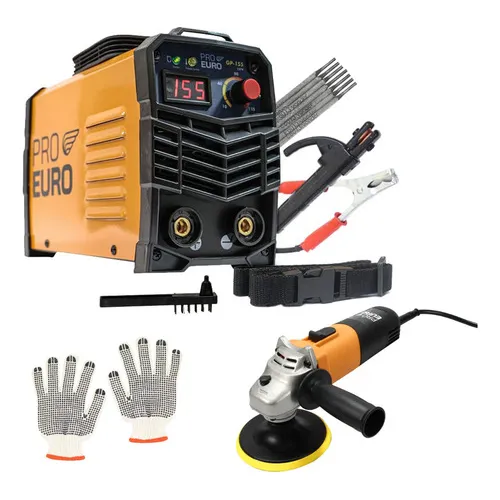 Solda Inversora 155a Pro Euro 110v Eletrodo E Tig - Completa