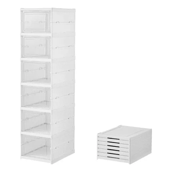 Zapatero Plegable Almacenamiento Contenedor 6 Piezas