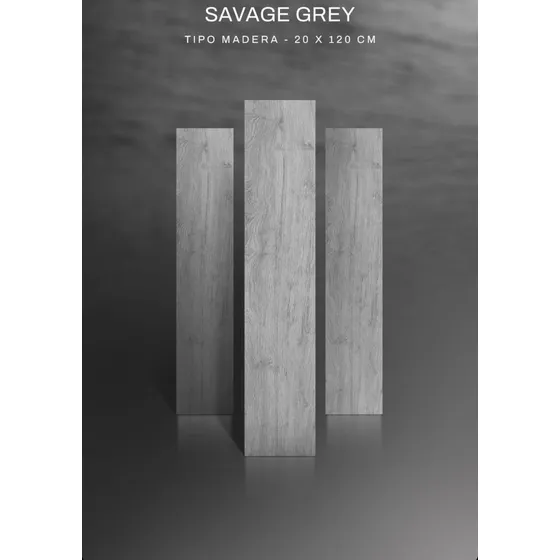 Porcelanato Tipo Madera Savage Grey