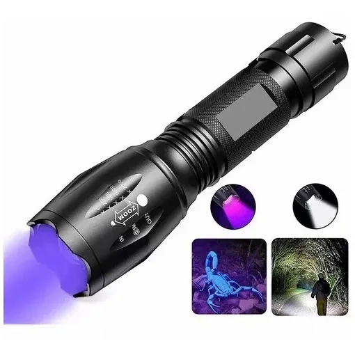 Linterna Recargable Con Luz Led Uv Negra Y Blanca 2 En 1