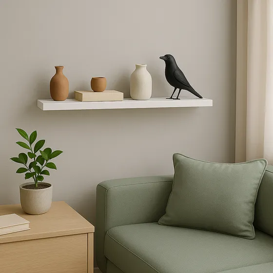 Prateleira De Parede 90x20 Madeira Mdf Branco C/suporte