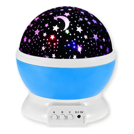 Luminária Projetor Estrela 360º Galaxy Abajur Star Master Cúpula Colorido Estrutura Azul