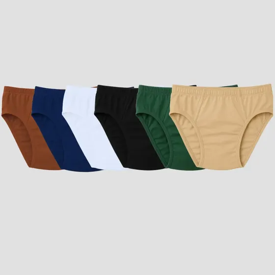 Kit Com 6 Cuecas Slip Adulto Algodão Masculino Tradicional
