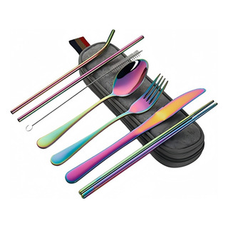 Vajilla Colorida De Acero Inoxidable De 8 Piezas, Juego De V Vajilla Colorida De Acero Inoxidable De 8 Piezas, Juego De V