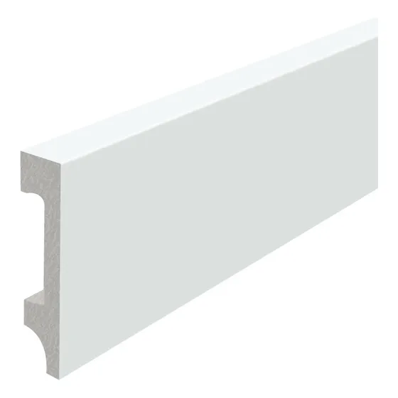 Zócalo Liso Eps Pvc Blanco 7cm X 14mm X 2.4m Antihumedad Blanco