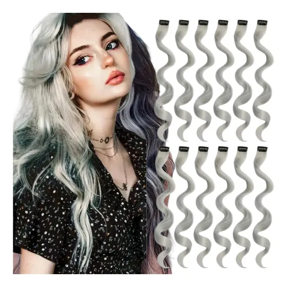 Extensión Tira X 2 Uds Cabello Sintético C/clip Decorativo