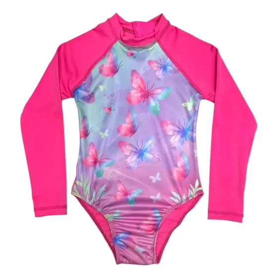 Traje De Baño Entero Para Niñas! - Mariposas 