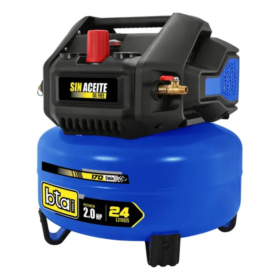 Compresor De Aire Sin Aceite 24lts 2hp Bta 272005 Color Azul Fase Eléctrica Monofásica Frecuencia 50hz
