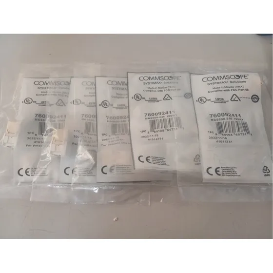 Lote De 5 Jack Commscope Rj45 Gigaspeed X10d, Cat 6a, Marfil