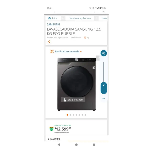 Lavasecadora Samsung 12.5 Kg