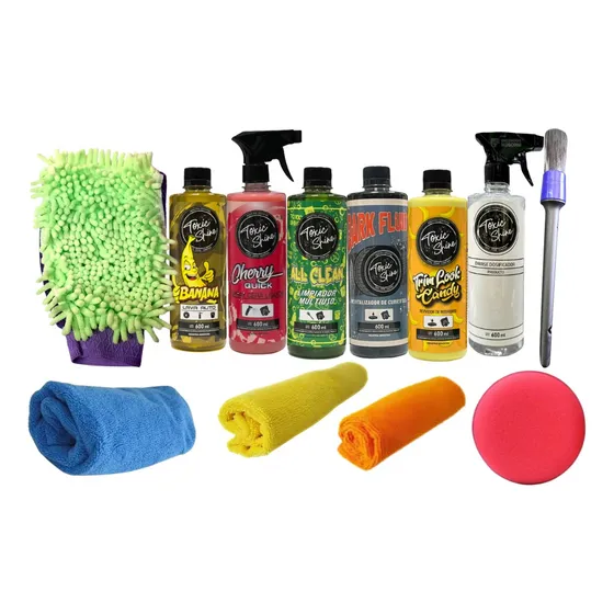 Kit De Lavado Auto Moto Premium Super Completo Toxic Shine