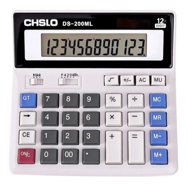 Calculadora Grande 12 Digitos Ds-200ml Chslo