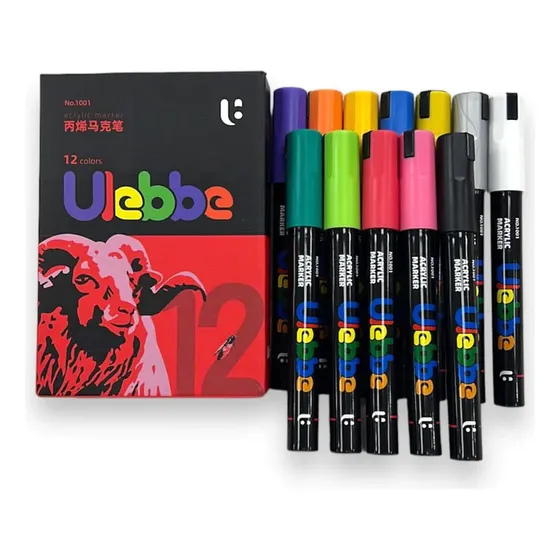 Marcador Acrílico Simil Posca 3 Mm X 12 El Mejor Alternativo